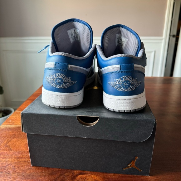 SOLD ❌ Nike Air Jordan 1 Low 'True Blue Cement' Shoes Sneakers Men's 12 Box - Picture 4 of 10